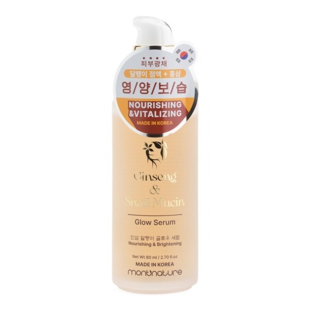 Montnature Glow Serum Ginseng and Snail Mucin Brightening Toner 2.70 fl oz Korea